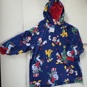New Disney Mickey Mouse & Friends Festive Oversized Kids Hooded Pullover L/XL